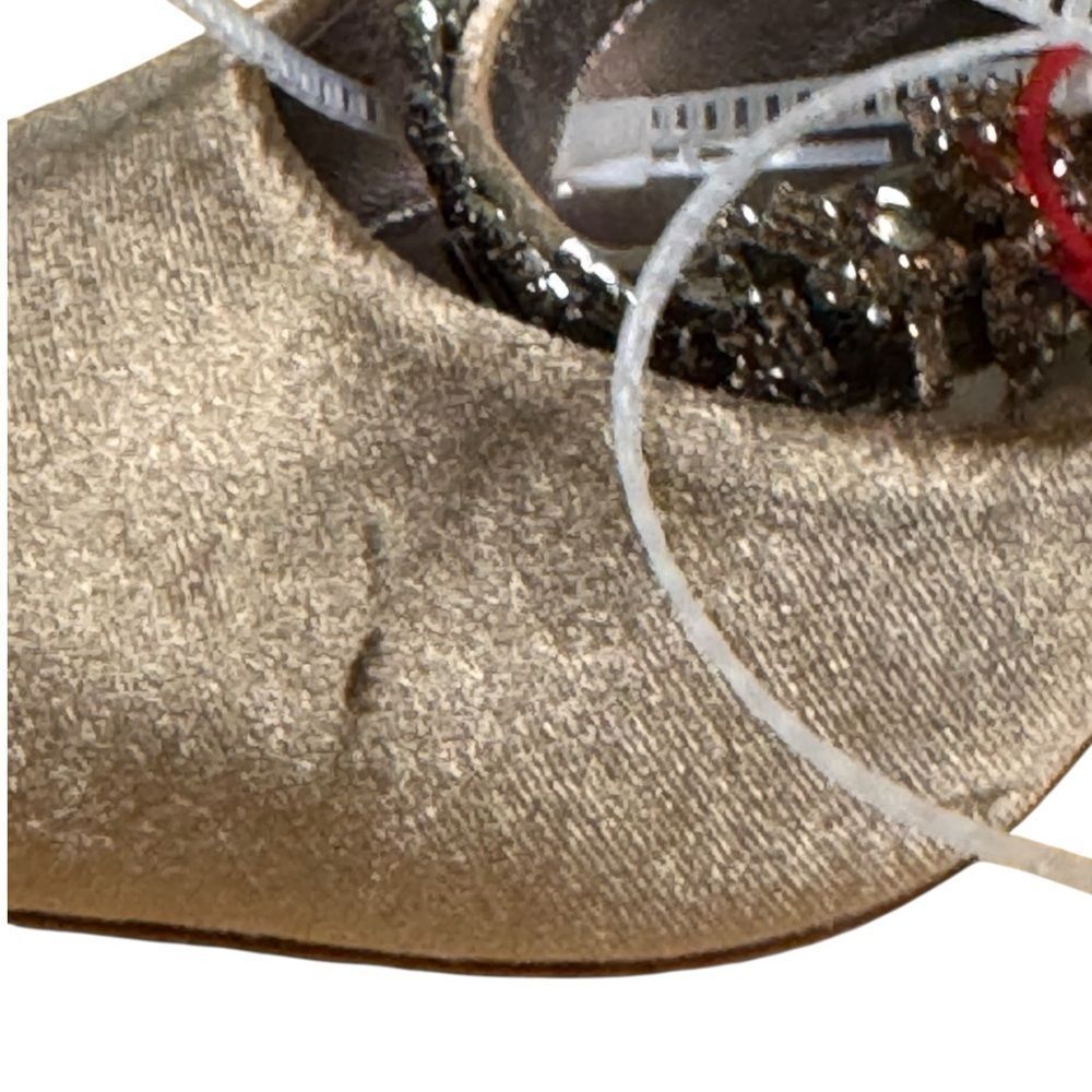 ANTONIO MELANI Tan Velvet Crystal Embellished Heels - Picture 11 of 11